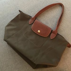 Longchamp medium/small olive tote